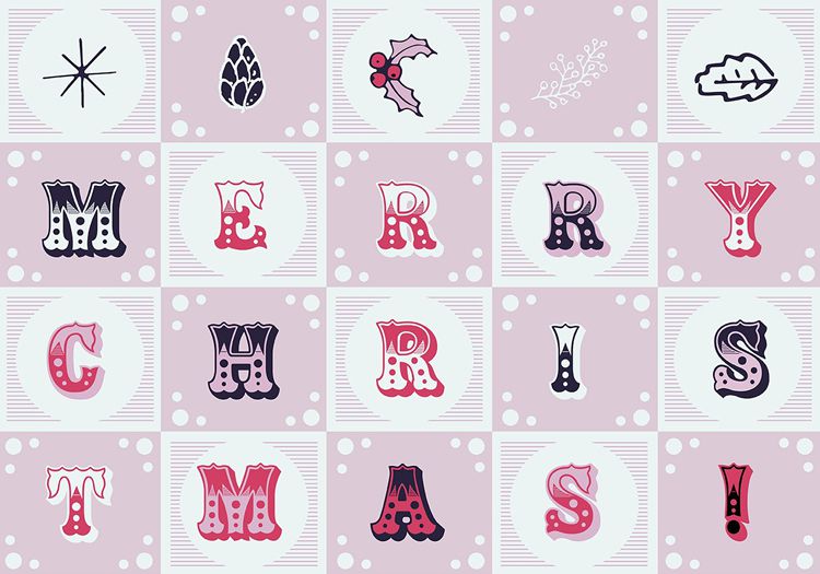 Christmas Vector Letters Background free holidays