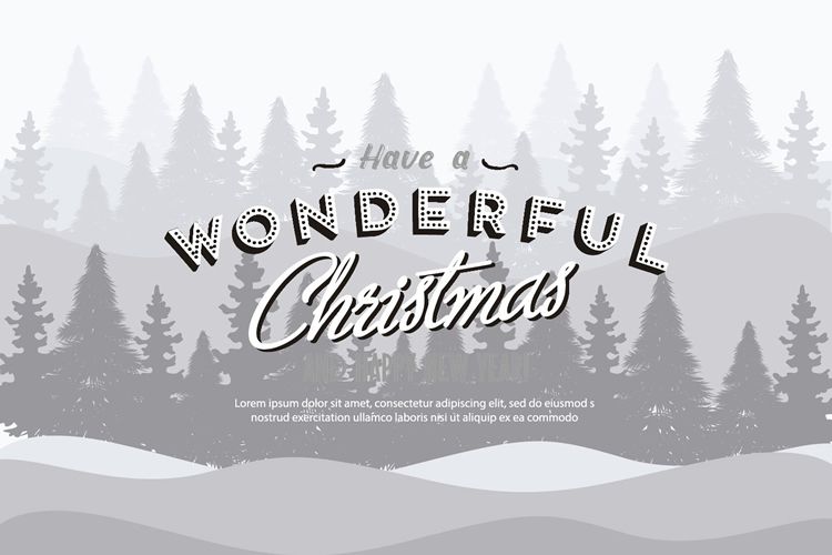 Christmas Background Illustration with Retro Text free holidays