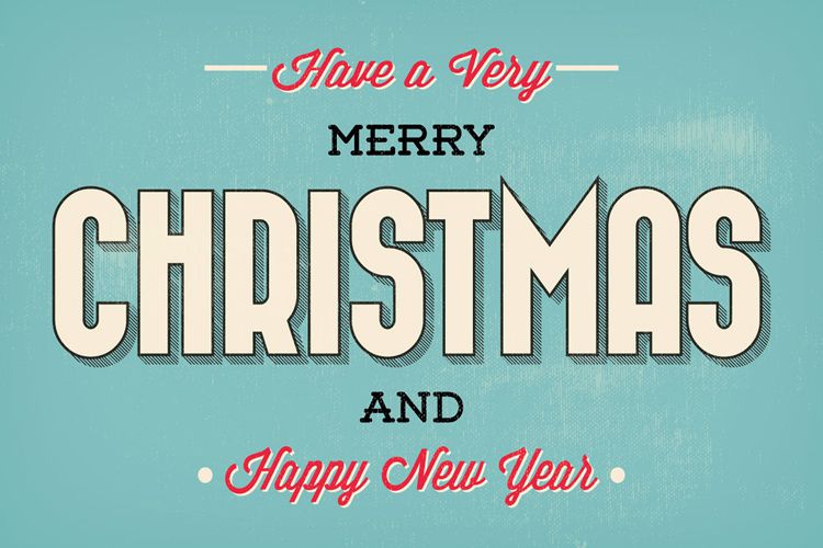 Merry Christmas Typographic Christmas Greeting Illustration free holidays