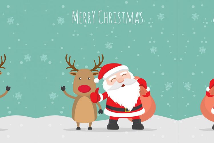 Merry christmas illustration Vector free holidays