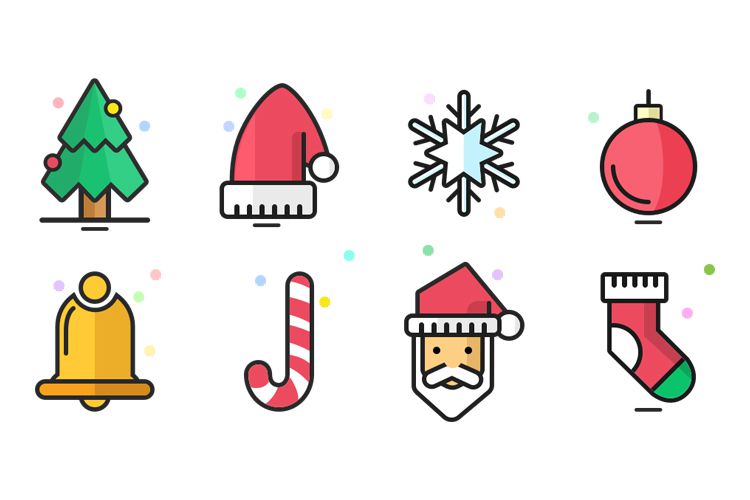 8 Christmas Icons  free holidays