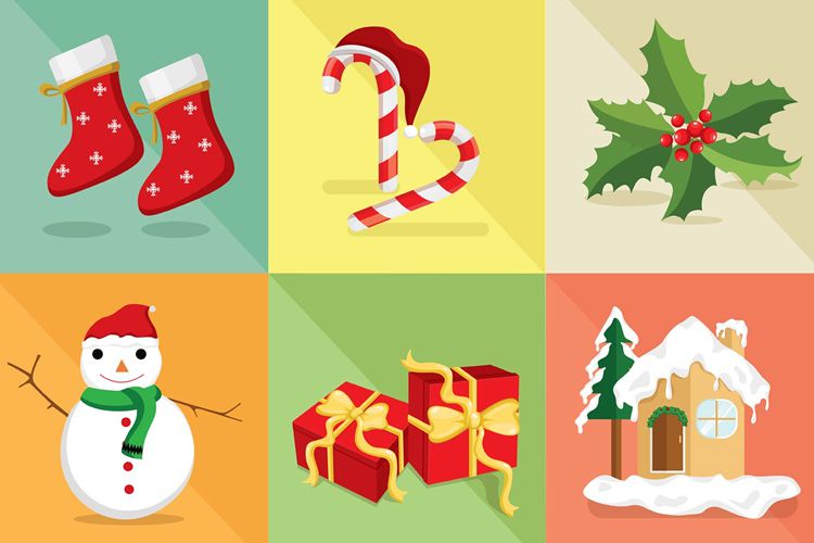 Christmas Vector Icon Set free holidays