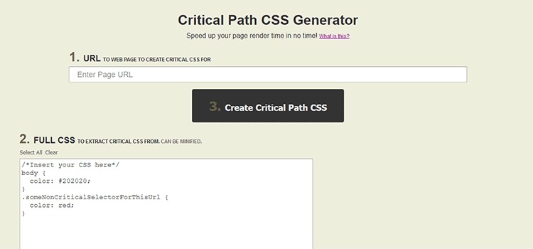 Critical Path CSS Generator