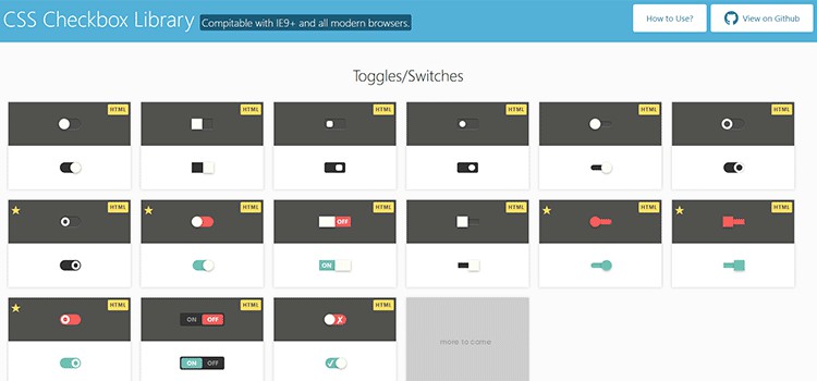 CSS Checkbox Library
