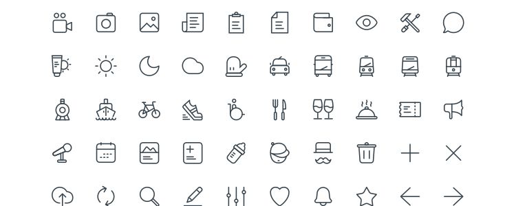 20x20 Free Line Icon Set AI Sketch