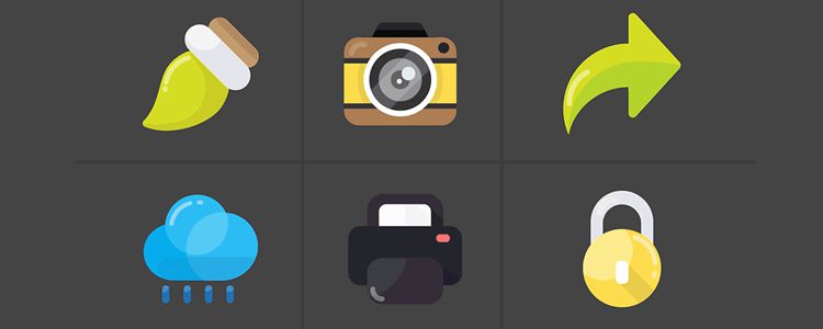 30 Flat Workspace Icons