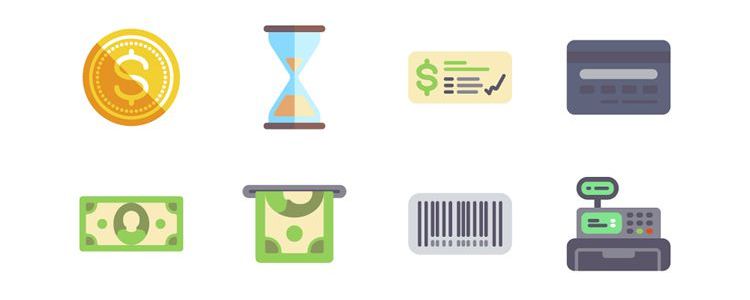50 Free Flat eCommerce Icon Set PNG SVG