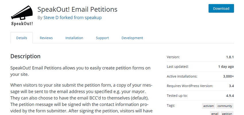 Speak Out! Email Petitions