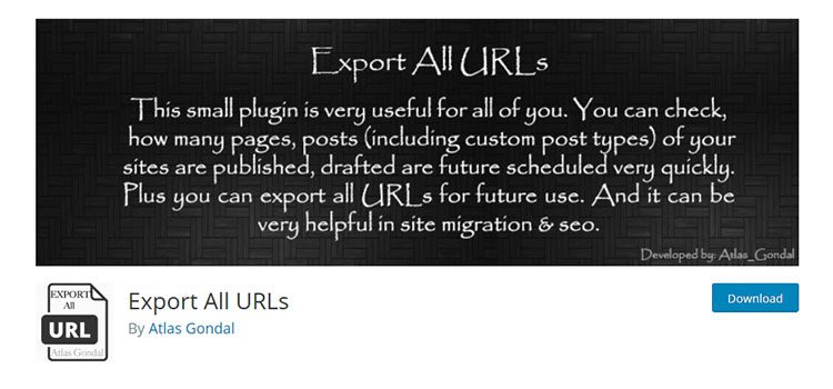 Export All URLs