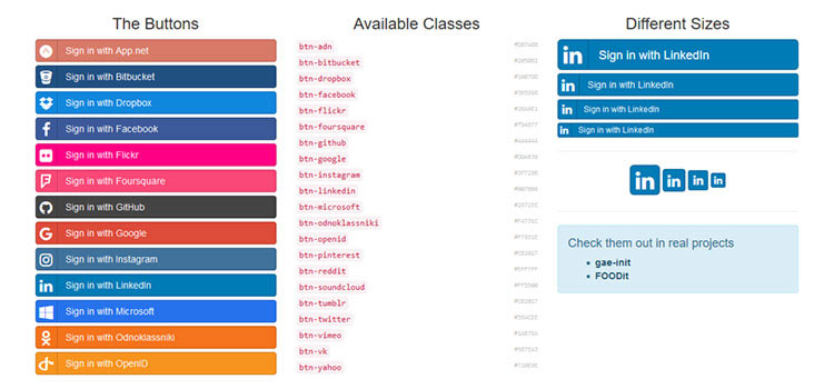 Social Buttons for Bootstrap - Social Sign-In Buttons made in pure CSS based on Bootstrap and Font Awesome