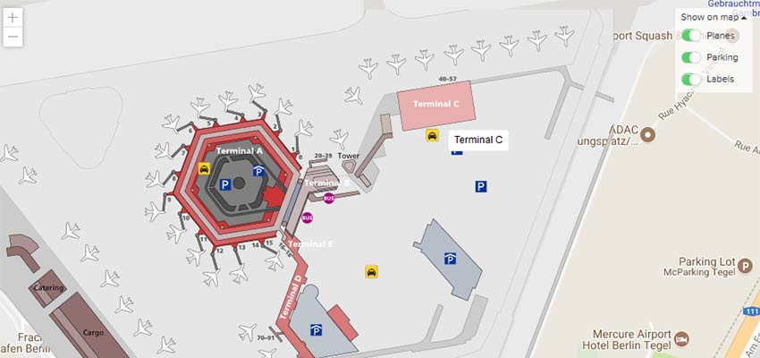 A Google Map with custom SVG artwork.