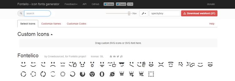 Fontello - Web based small tiny app