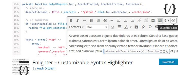 Enlighter - Customizable Syntax Highlighter