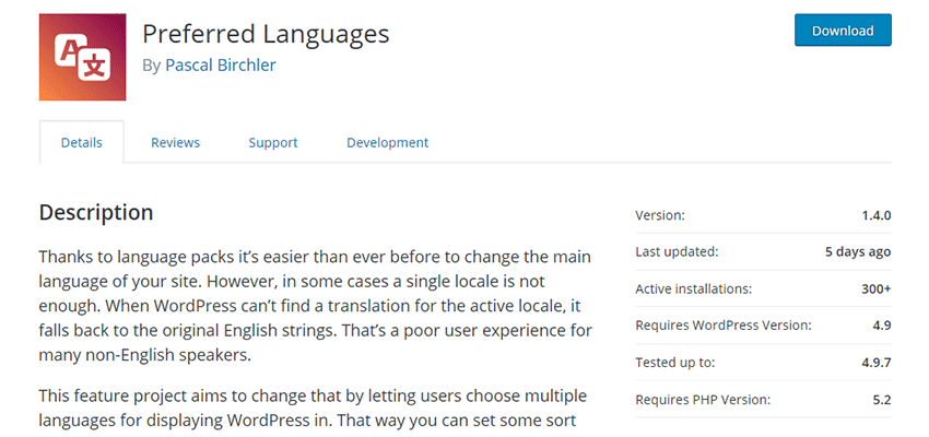 Preferred Languages