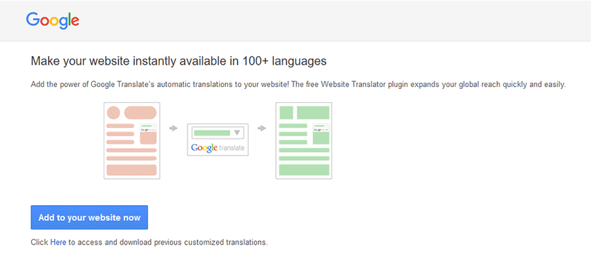 Google Website Translator Widget
