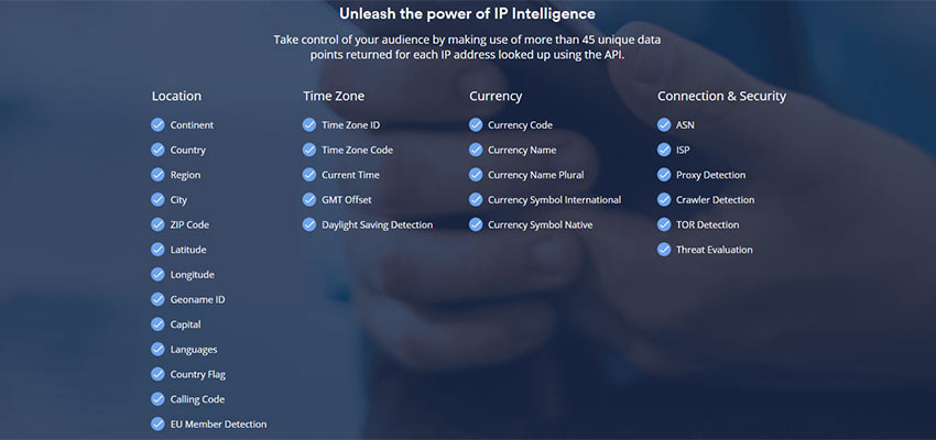 ipapi data point listing