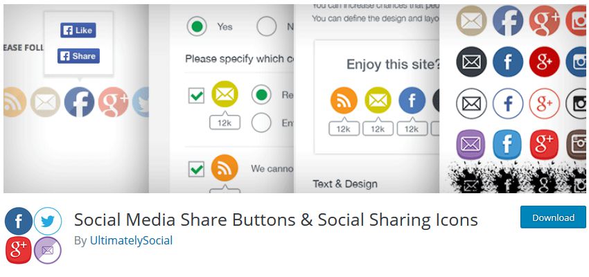 Social Media Share Buttons wordpress php