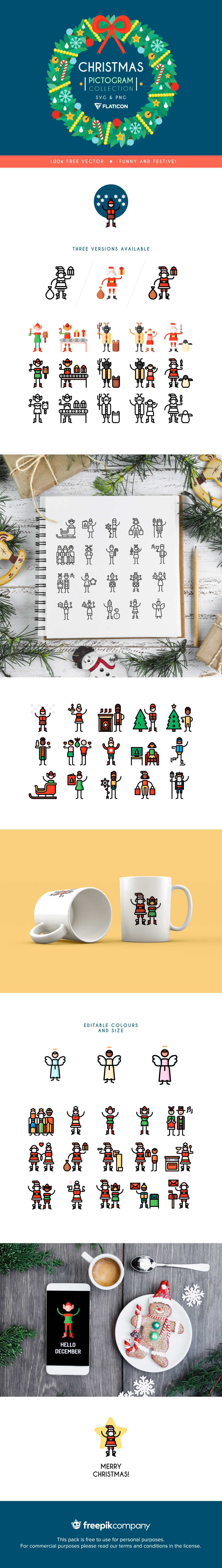 The Christmas Pictogram Collection AI free icon set festive winter celebrate svg illustrator adobe