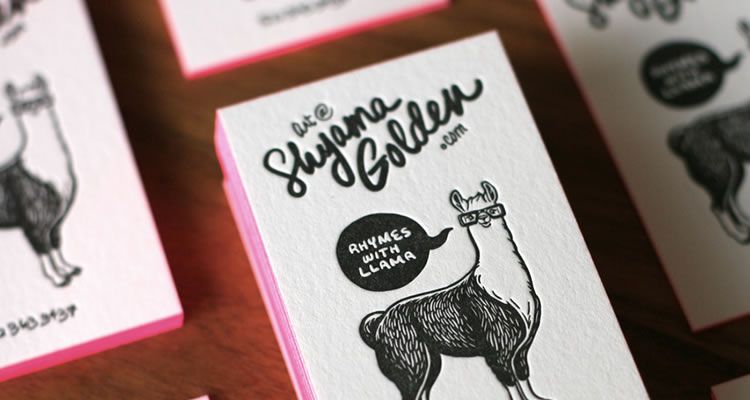 Hand-Drawn Llama Cards with Pink Edges