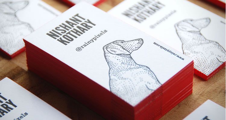 Letterpress Business Cards with Red Edges