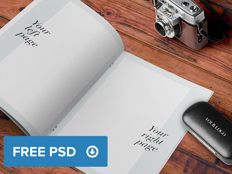 Catalogue Brochure Magazine A4 Mockup free template PSD