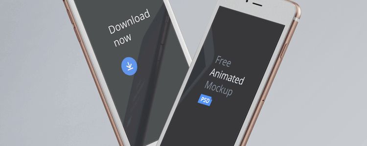 free template psd Animated Mobile Mockups Photoshop