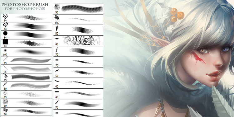 Free Photoshop Painting Brushes there are 56 Brushes in the pack