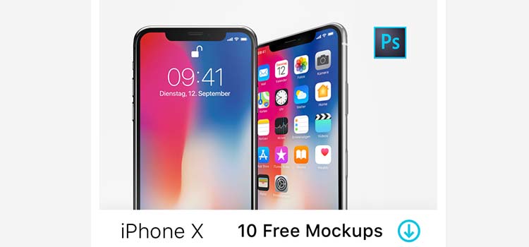 iPhone X &ndash; 10 Free PSD Mockups