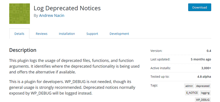 Log Deprecated Notices