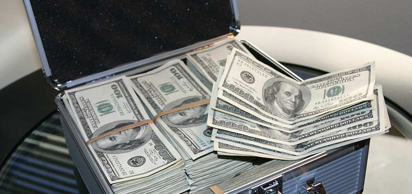 A box full of money.