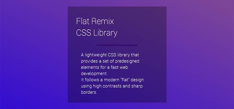 CSS Resources Free Flat Remix CSS Library