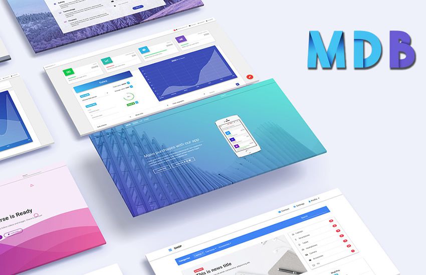 Material Design boostrap 4 four template ui kit free