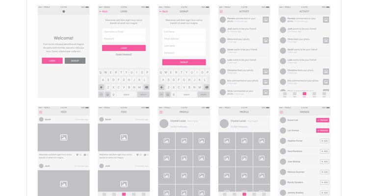 Snap iOS8 sketch photoshop ios iphone ipad mobile app free wireframe kit template UI design