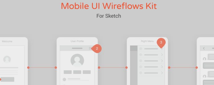 Mobile UI Wireflow Template Kit