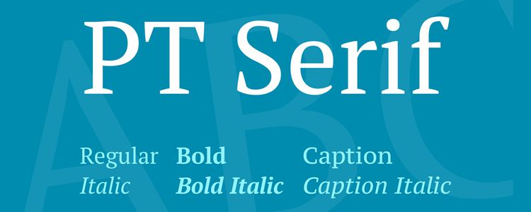 PT serif free font family typeface
