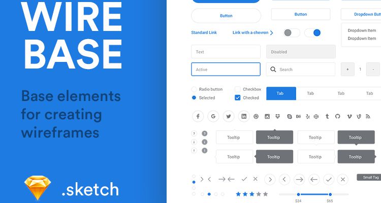 Wirebase Base Elements sketch web design development free wireframe kit template UI design