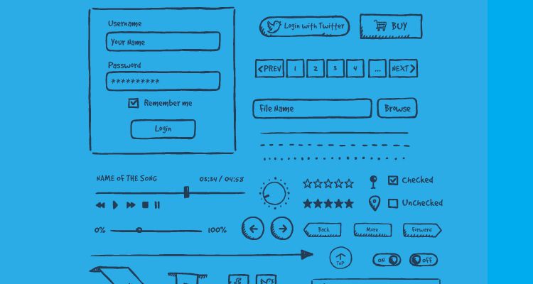 Jolly UI Hand-Drawn ai eps illustrator web design development free wireframe kit template UI design