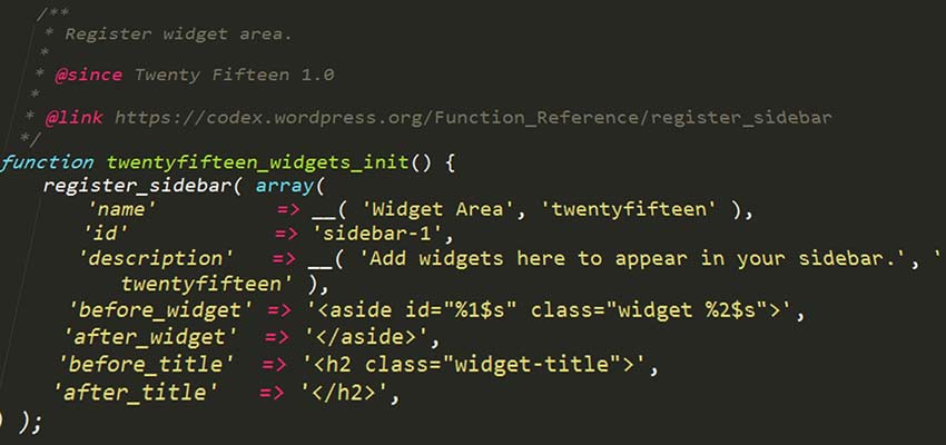 PHP Code in a WordPress theme.