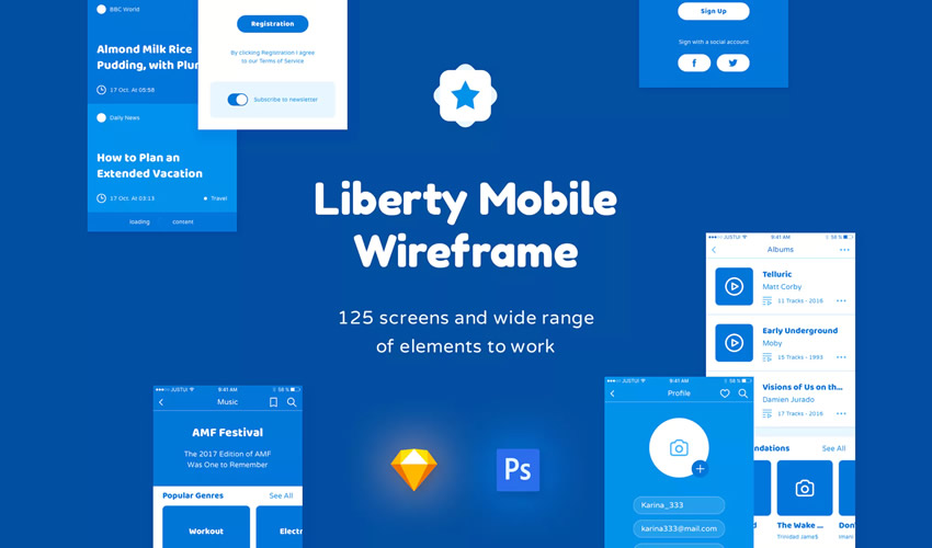 Liberty Wireframe sketch mobile app ui kit sketch ux format design creative sketch.app