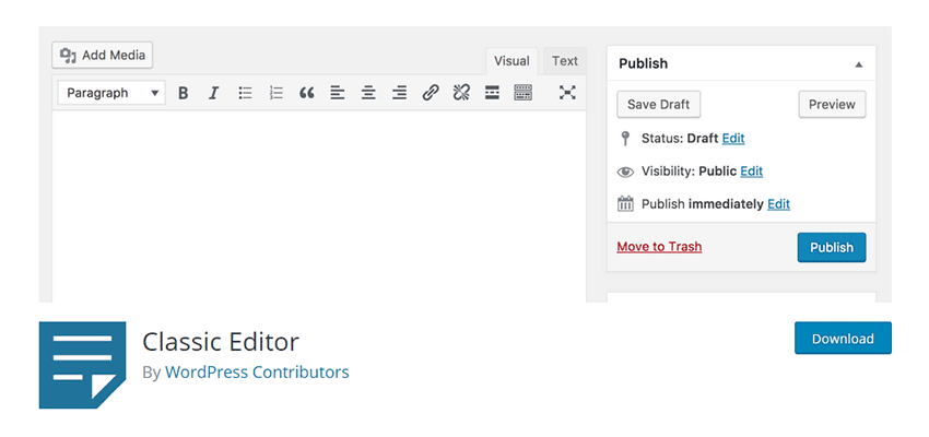 WordPress Classic Editor plugin header.