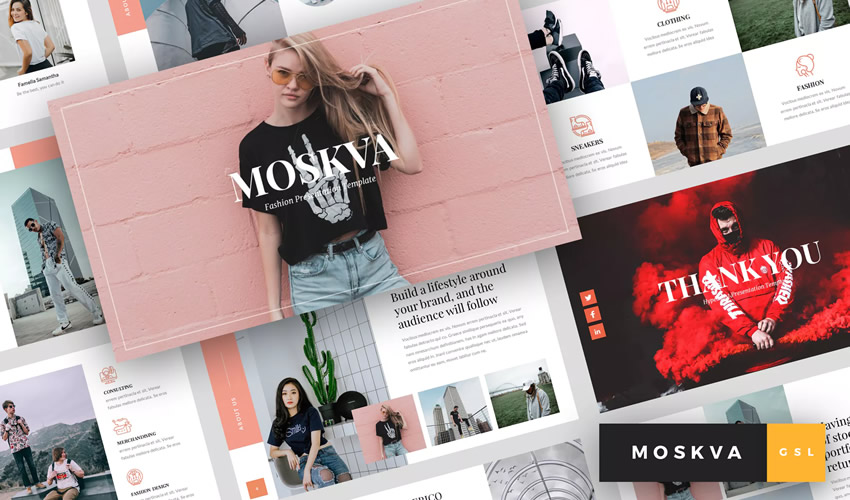 Moskva Fashion google slides theme presentation template