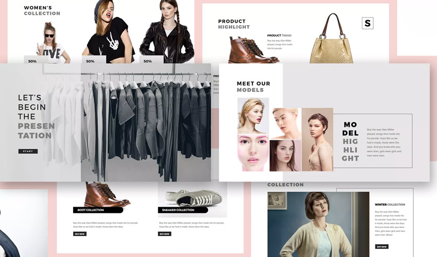 Fashion Lookbook google slides theme presentation template