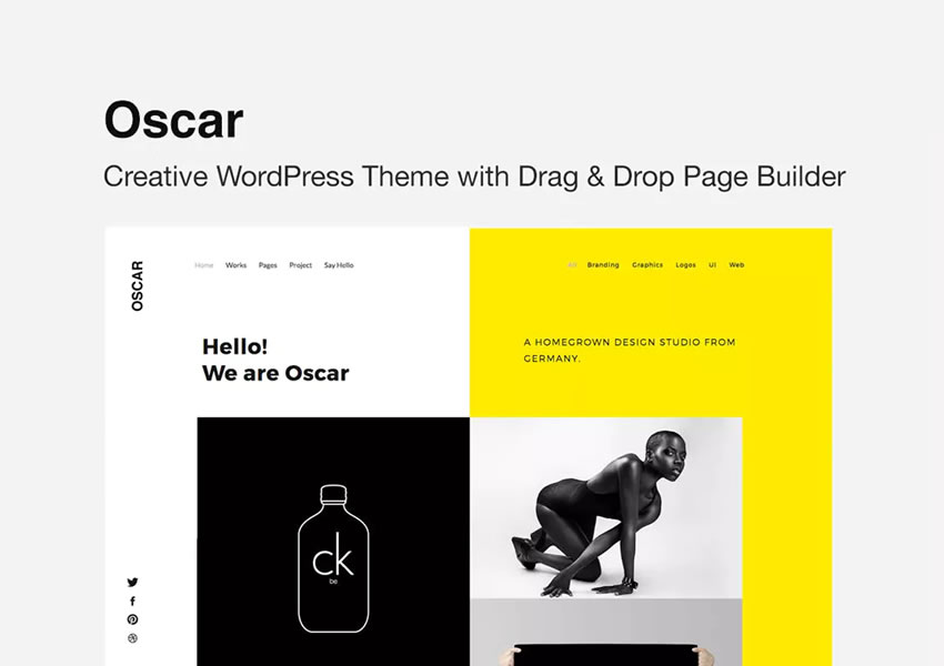 Oscar agency wordpress theme creative designer agency portfolio camera