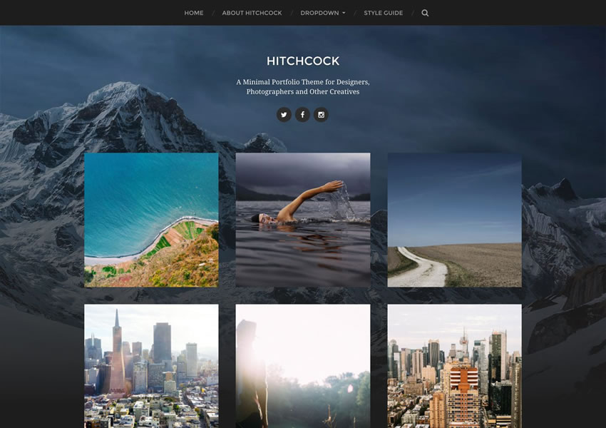 Hitchcock free wordpress theme wp responsive creative designer agency portfolio camera