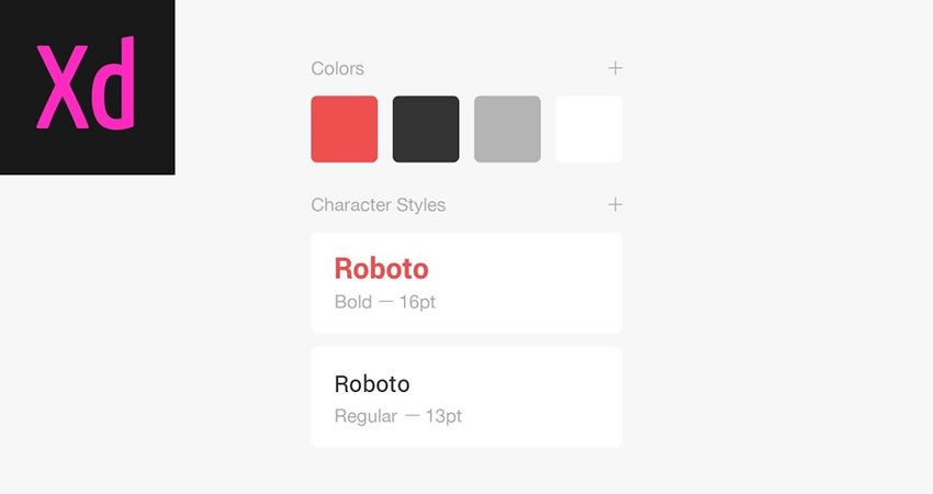 Color and Character Styles adobe xd tutorial
