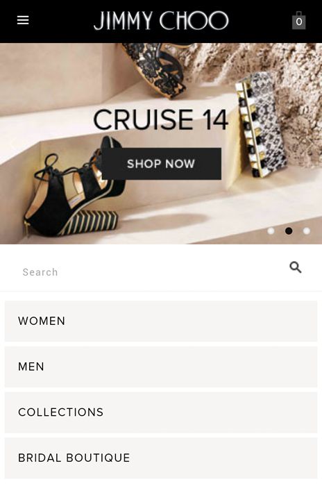 Jimmy Choo mobile ecommerce app