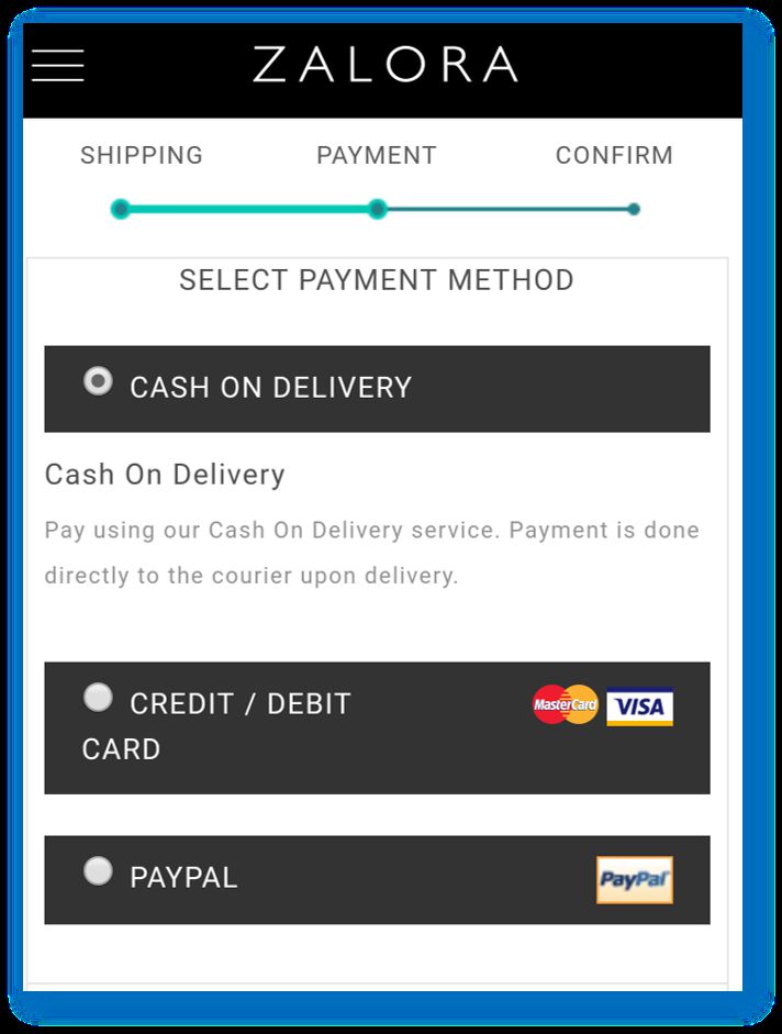  Zalora mobile checkout