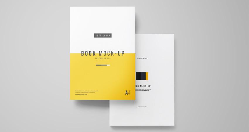 Free A4 Book Mockup Photoshop PSD