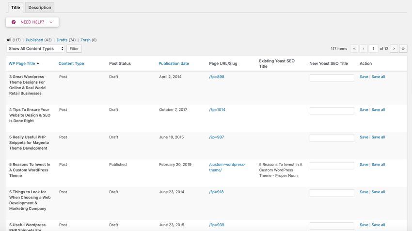 wordpress bulk title tool