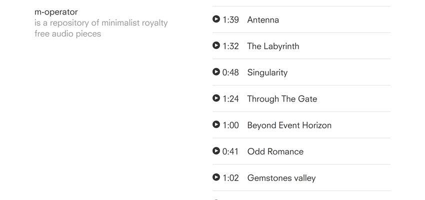 m-operator Repository of Minimalist Free Audio